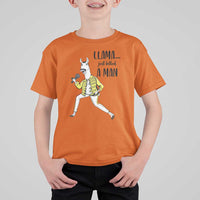 Funny Llama Just Killed a Man T Shirt For Kid Singing Animal Pun Internet Meme - Wonder Print Shop