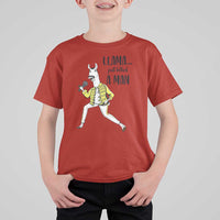Funny Llama Just Killed a Man T Shirt For Kid Singing Animal Pun Internet Meme - Wonder Print Shop
