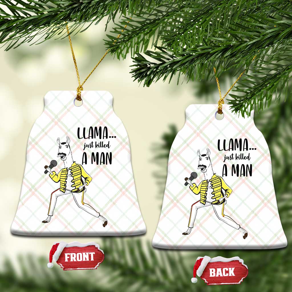 Funny Llama Just Killed a Man Ceramic Ornament Singing Animal Pun Internet Meme - Wonder Print Shop