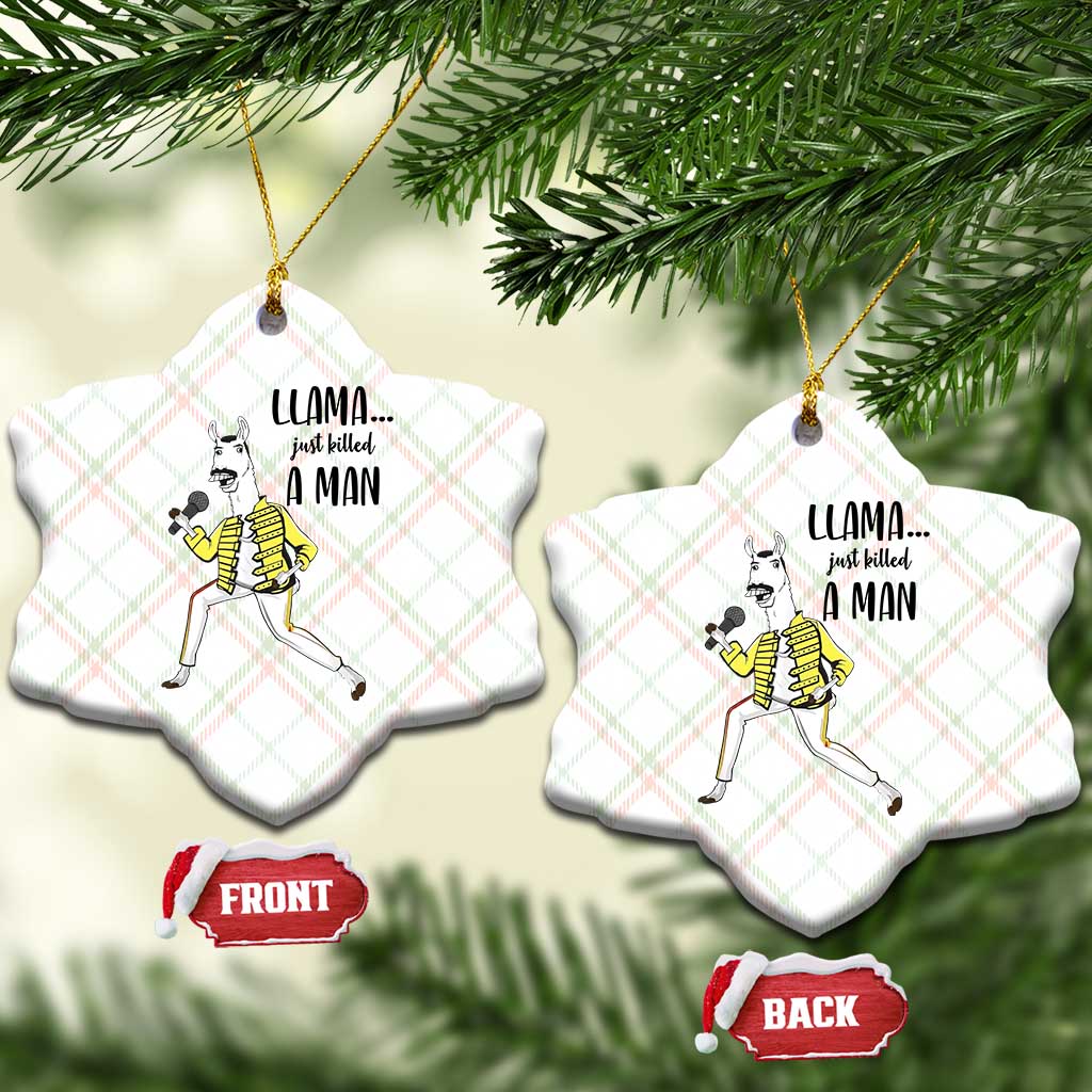 Funny Llama Just Killed a Man Ceramic Ornament Singing Animal Pun Internet Meme - Wonder Print Shop