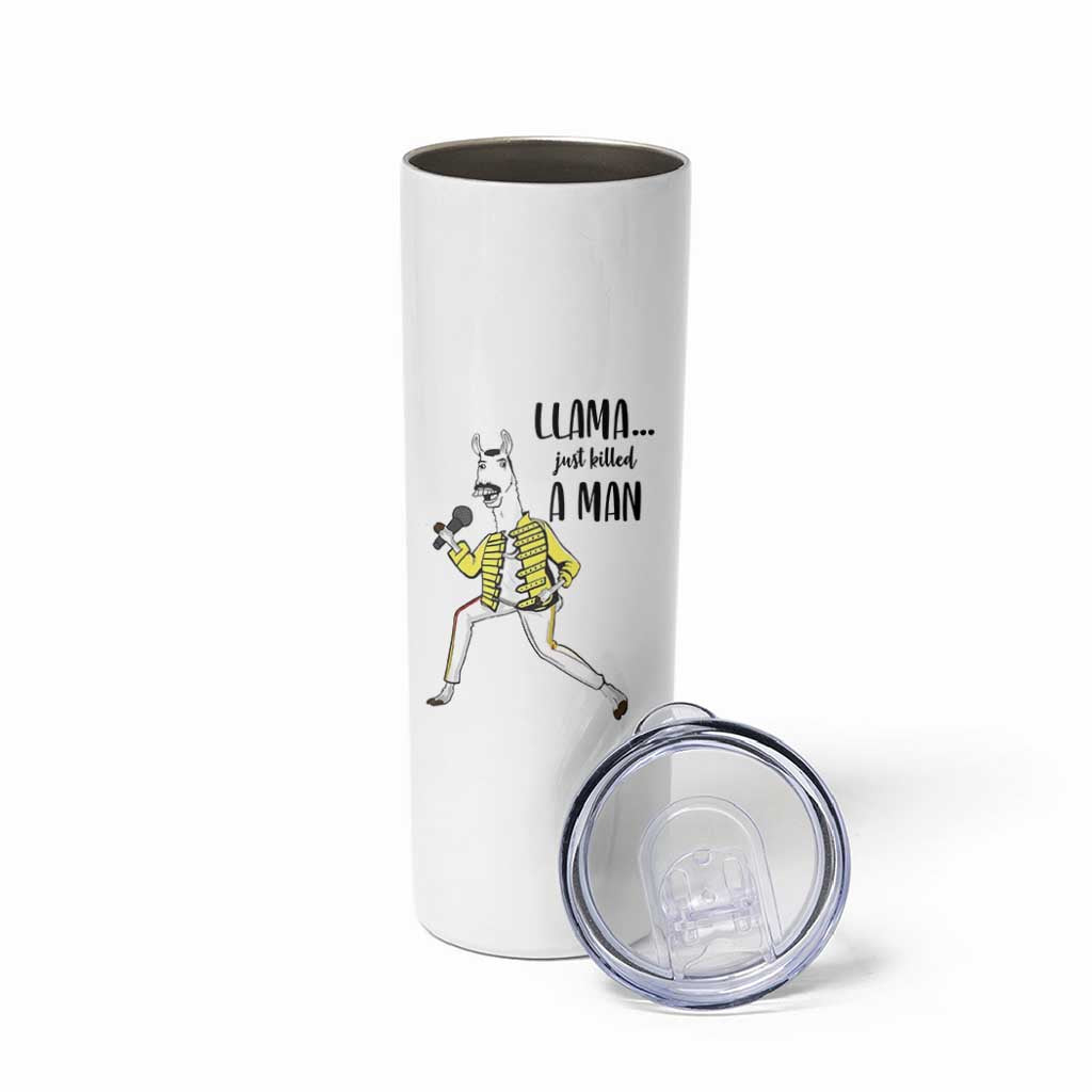 Funny Llama Just Killed a Man Skinny Tumbler Singing Animal Pun Internet Meme - Wonder Print Shop