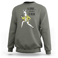 Funny Llama Just Killed a Man Sweatshirt Singing Animal Pun Internet Meme - Wonder Print Shop