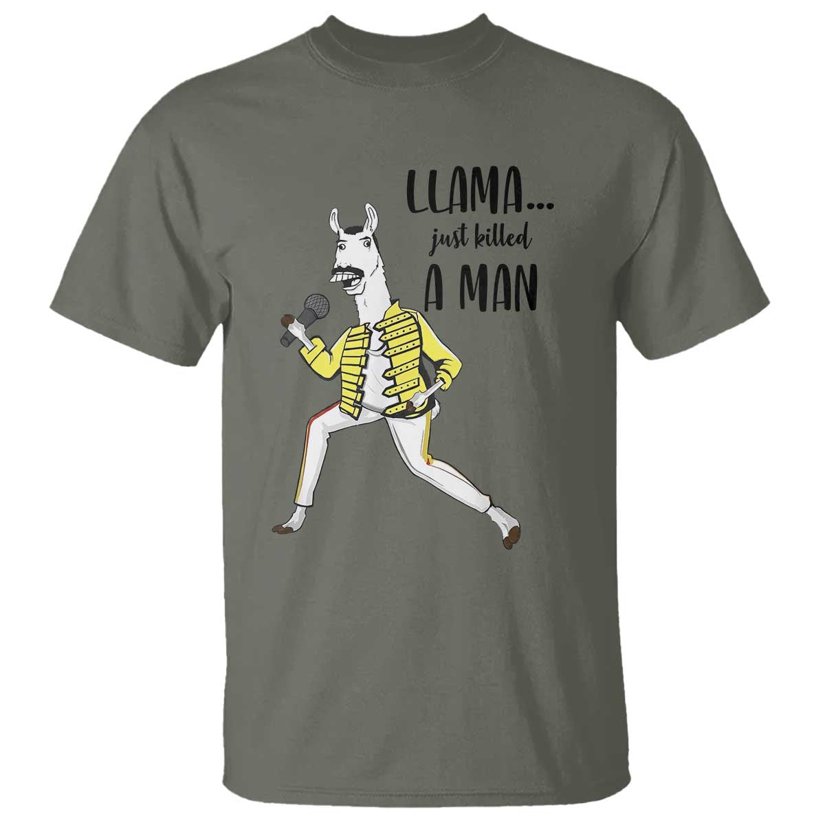 Funny Llama Just Killed a Man T Shirt Singing Animal Pun Internet Meme - Wonder Print Shop