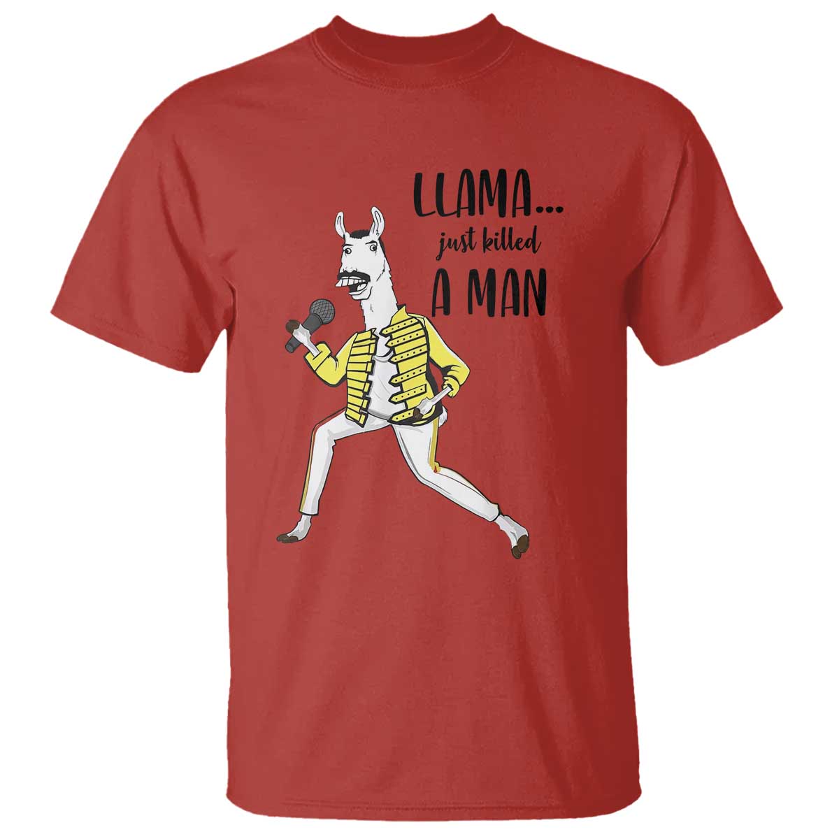 Funny Llama Just Killed a Man T Shirt Singing Animal Pun Internet Meme - Wonder Print Shop