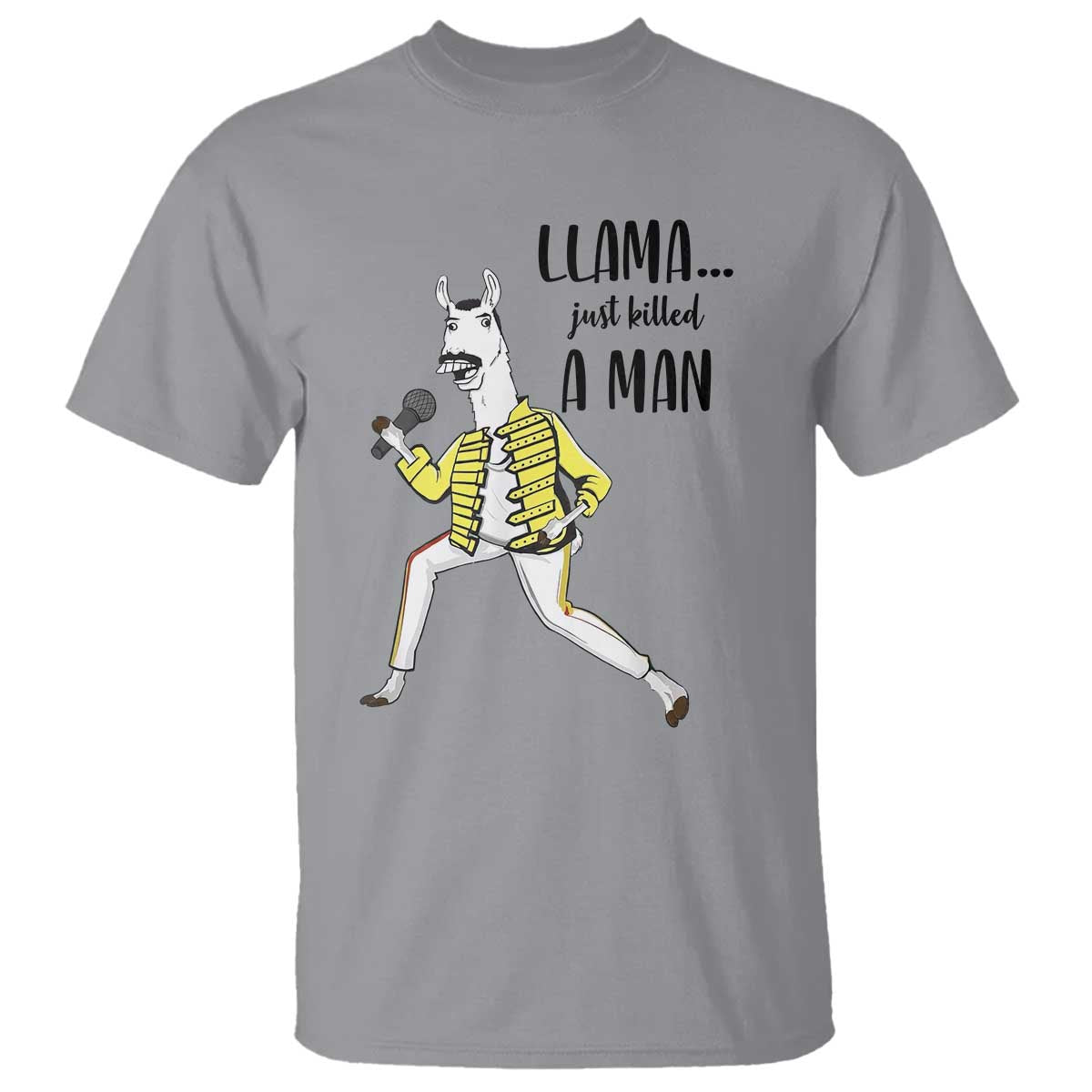 Funny Llama Just Killed a Man T Shirt Singing Animal Pun Internet Meme - Wonder Print Shop