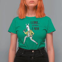 Funny Llama Just Killed a Man T Shirt For Women Singing Animal Pun Internet Meme - Wonder Print Shop