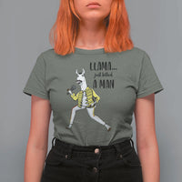 Funny Llama Just Killed a Man T Shirt For Women Singing Animal Pun Internet Meme - Wonder Print Shop