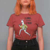 Funny Llama Just Killed a Man T Shirt For Women Singing Animal Pun Internet Meme - Wonder Print Shop