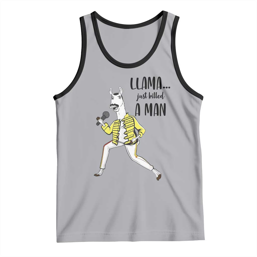 Funny Llama Just Killed a Man Tank Top Singing Animal Pun Internet Meme - Wonder Print Shop