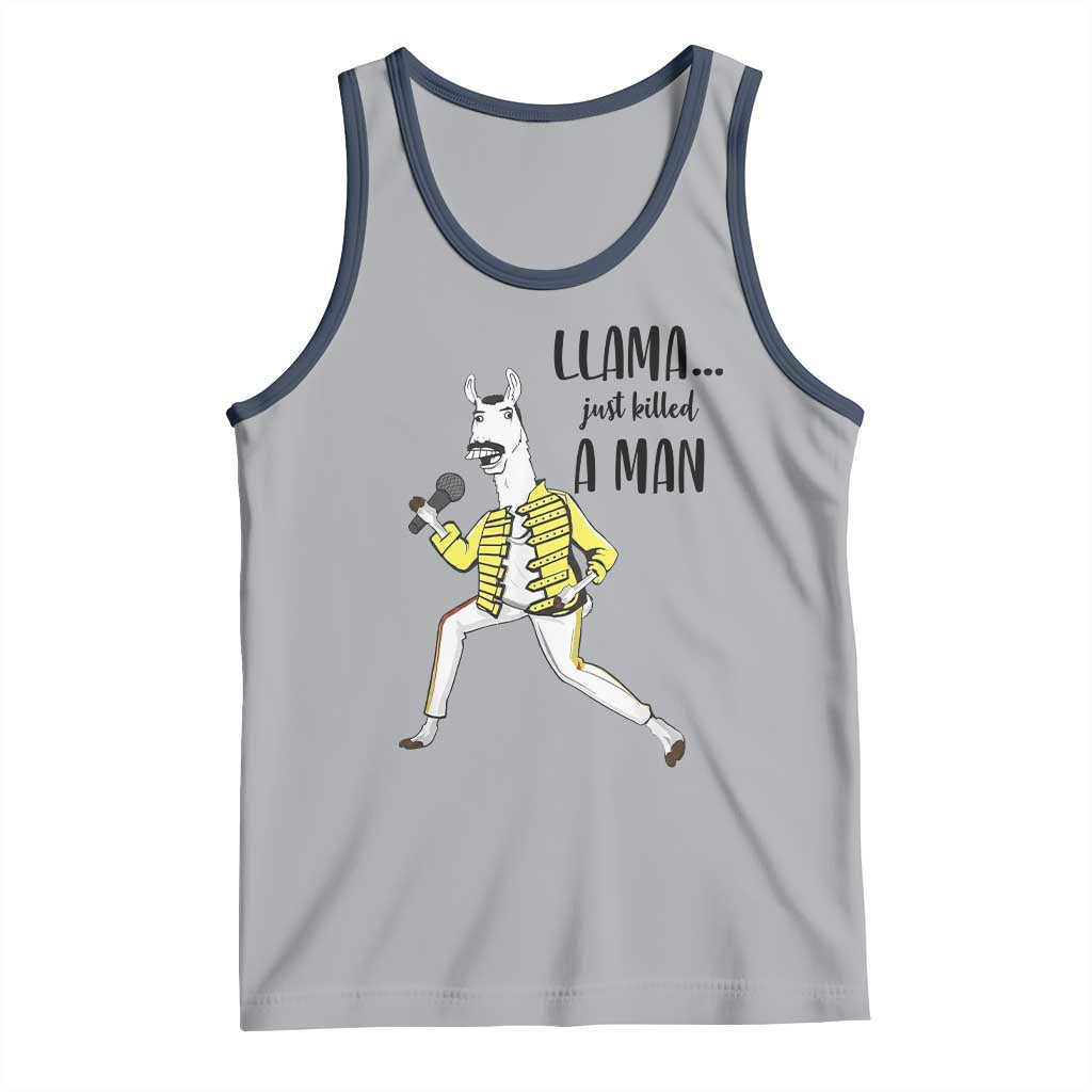 Funny Llama Just Killed a Man Tank Top Singing Animal Pun Internet Meme - Wonder Print Shop