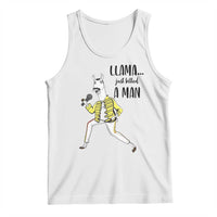 Funny Llama Just Killed a Man Tank Top Singing Animal Pun Internet Meme - Wonder Print Shop