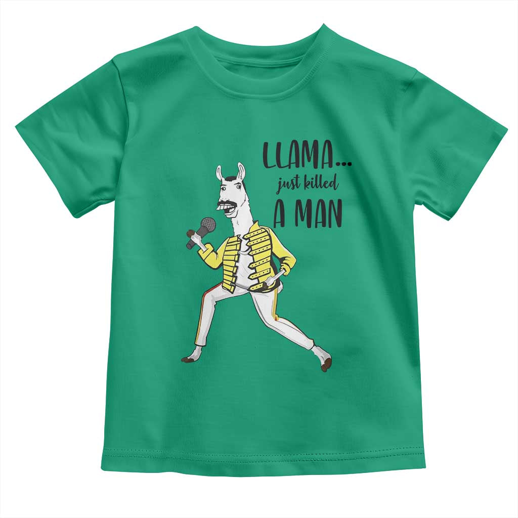 Funny Llama Just Killed a Man Toddler T Shirt Singing Animal Pun Internet Meme - Wonder Print Shop