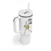 Funny Llama Just Killed a Man Tumbler With Handle Singing Animal Pun Internet Meme - Wonder Print Shop