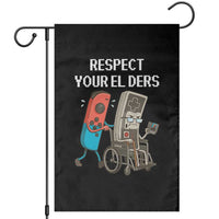 Respect Your Elders Retro Gaming Meme Garden Flag Funny Gamer Controller 80s - Wonder Print Shop