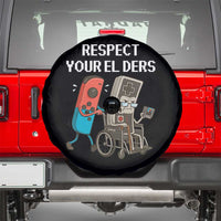 Respect Your Elders Retro Gaming Meme Spare Tire Cover Funny Gamer Controller 80s - Wonder Print Shop