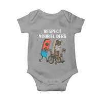 Respect Your Elders Retro Gaming Meme Baby Onesie Funny Gamer Controller 80s - Wonder Print Shop