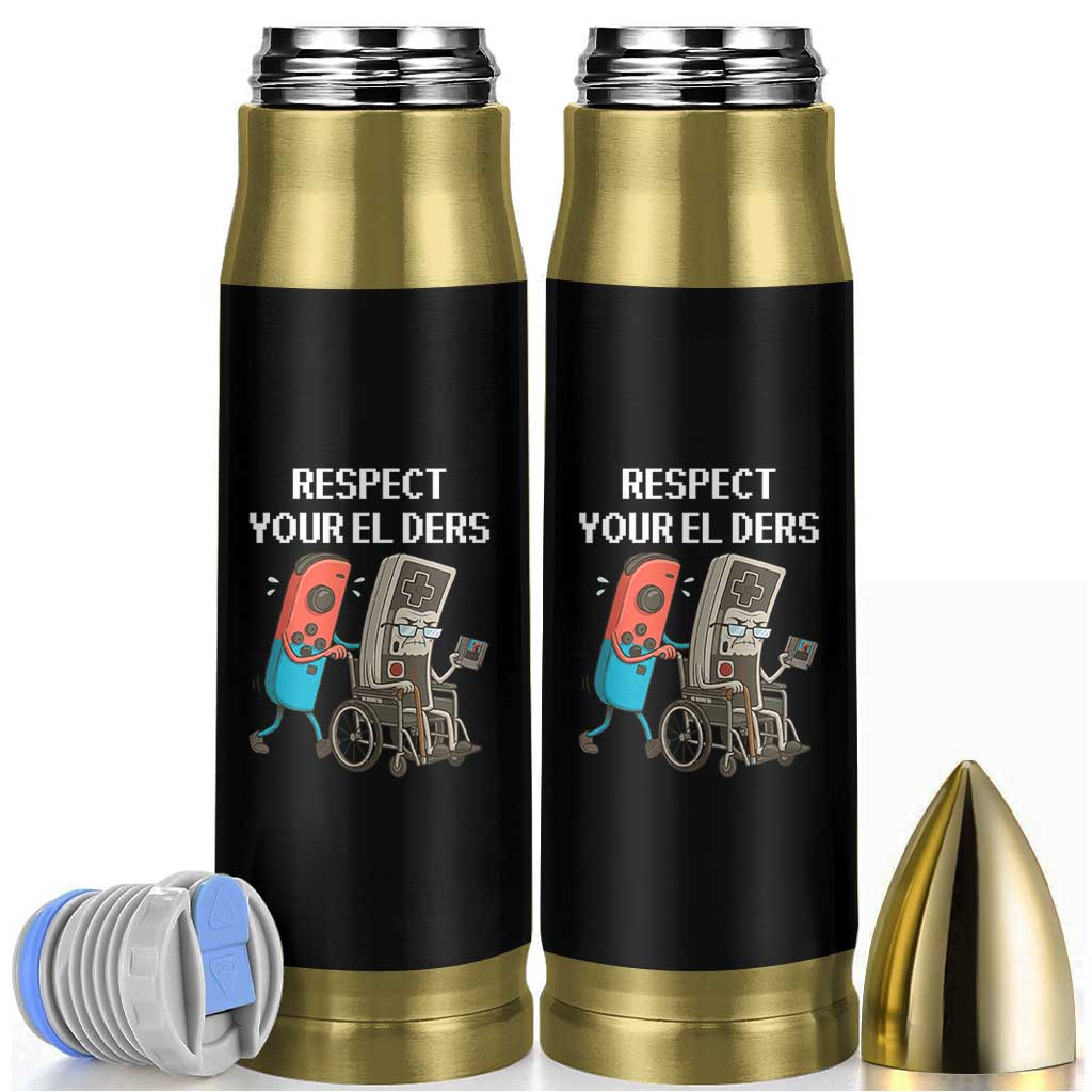 Respect Your Elders Retro Gaming Meme Bullet Tumbler Funny Gamer Controller 80s - Wonder Print Shop