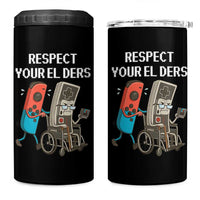 Respect Your Elders Retro Gaming Meme 4 in 1 Can Cooler Tumbler Funny Gamer Controller 80s - Wonder Print Shop