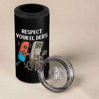 Respect Your Elders Retro Gaming Meme 4 in 1 Can Cooler Tumbler Funny Gamer Controller 80s - Wonder Print Shop