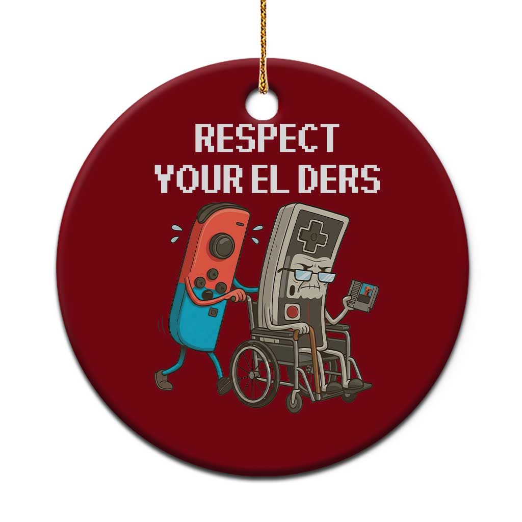 Respect Your Elders Retro Gaming Meme Ceramic Ornament Funny Gamer Controller 80s - Wonder Print Shop