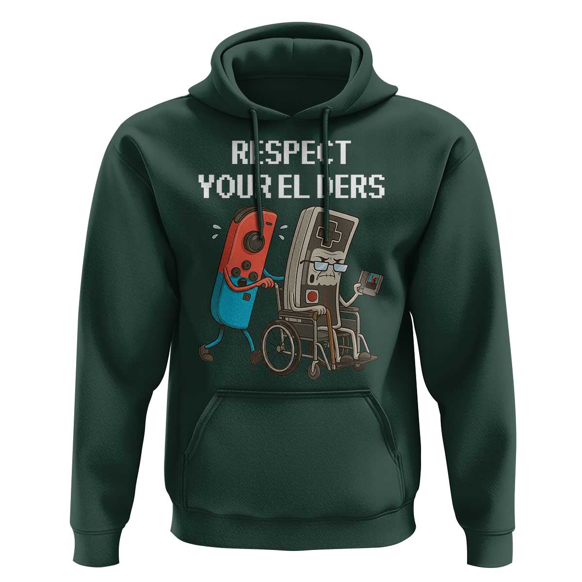 Respect Your Elders Retro Gaming Meme Hoodie Funny Gamer Controller 80s - Wonder Print Shop