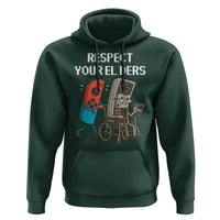 Respect Your Elders Retro Gaming Meme Hoodie Funny Gamer Controller 80s - Wonder Print Shop