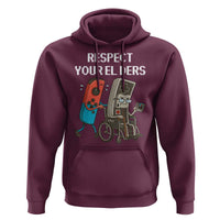 Respect Your Elders Retro Gaming Meme Hoodie Funny Gamer Controller 80s - Wonder Print Shop