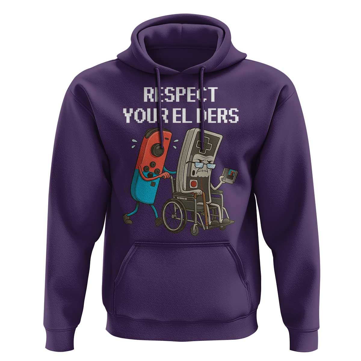 Respect Your Elders Retro Gaming Meme Hoodie Funny Gamer Controller 80s - Wonder Print Shop