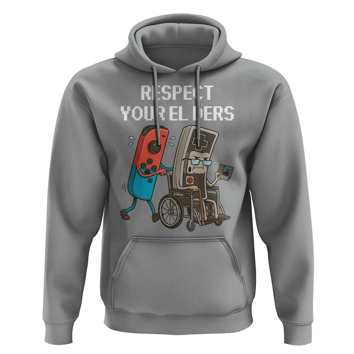 Respect Your Elders Retro Gaming Meme Hoodie Funny Gamer Controller 80s - Wonder Print Shop