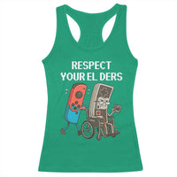 Respect Your Elders Retro Gaming Meme Racerback Tank Top Funny Gamer Controller 80s - Wonder Print Shop