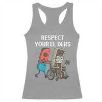 Respect Your Elders Retro Gaming Meme Racerback Tank Top Funny Gamer Controller 80s - Wonder Print Shop
