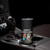 Respect Your Elders Retro Gaming Meme Skinny Tumbler Funny Gamer Controller 80s - Wonder Print Shop