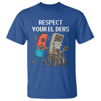 Respect Your Elders Retro Gaming Meme T Shirt Funny Gamer Controller 80s - Wonder Print Shop