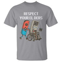 Respect Your Elders Retro Gaming Meme T Shirt Funny Gamer Controller 80s - Wonder Print Shop