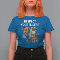 Respect Your Elders Retro Gaming Meme T Shirt For Women Funny Gamer Controller 80s - Wonder Print Shop