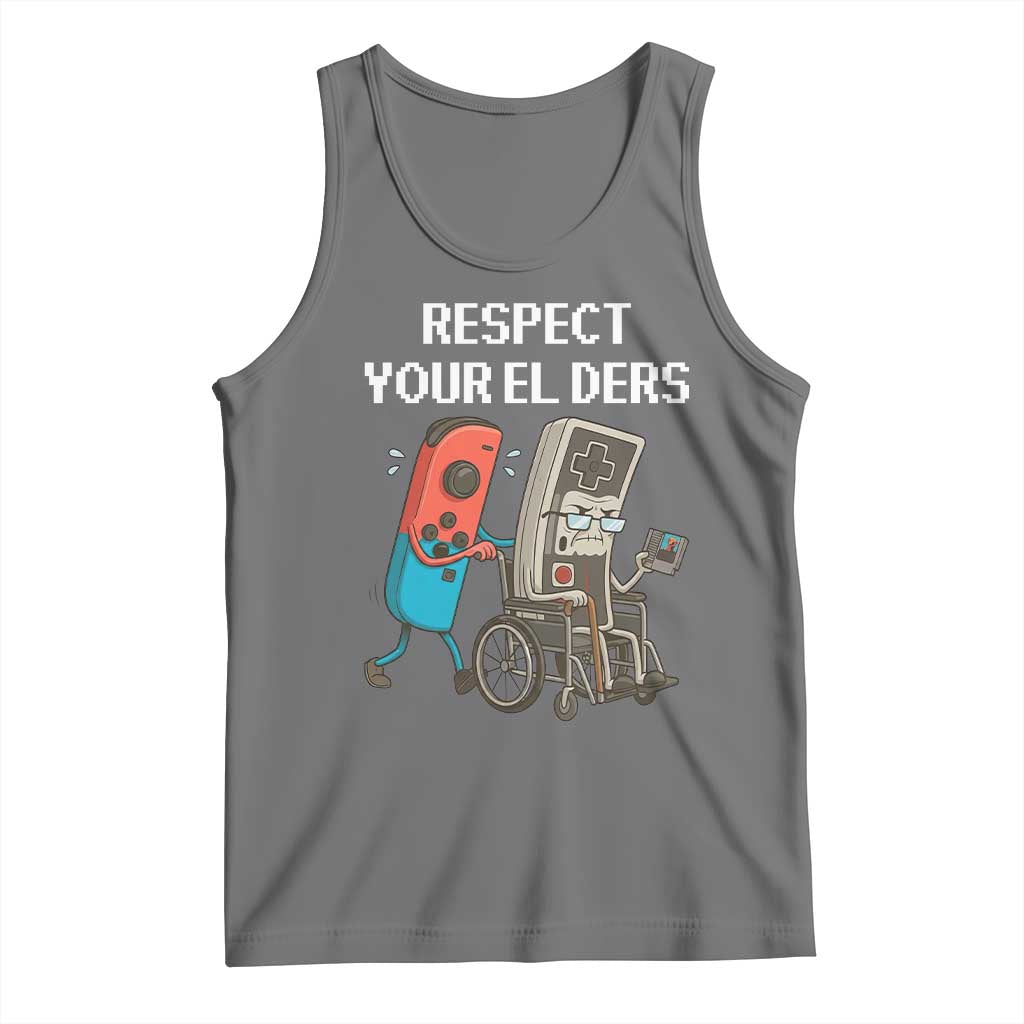 Respect Your Elders Retro Gaming Meme Tank Top Funny Gamer Controller 80s - Wonder Print Shop
