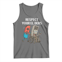 Respect Your Elders Retro Gaming Meme Tank Top Funny Gamer Controller 80s - Wonder Print Shop