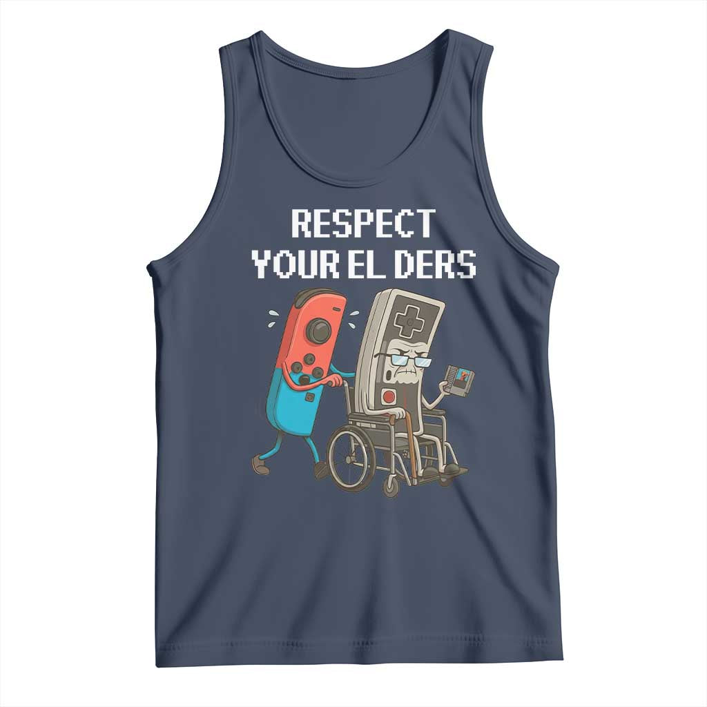 Respect Your Elders Retro Gaming Meme Tank Top Funny Gamer Controller 80s - Wonder Print Shop
