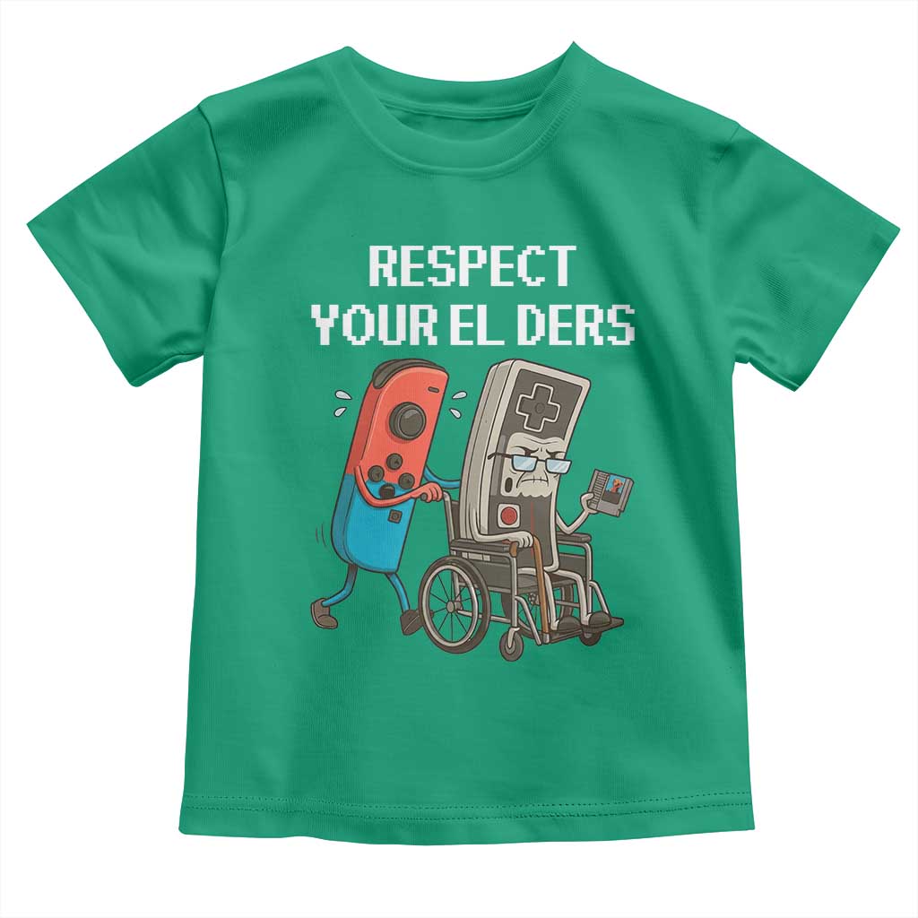 Respect Your Elders Retro Gaming Meme Toddler T Shirt Funny Gamer Controller 80s - Wonder Print Shop