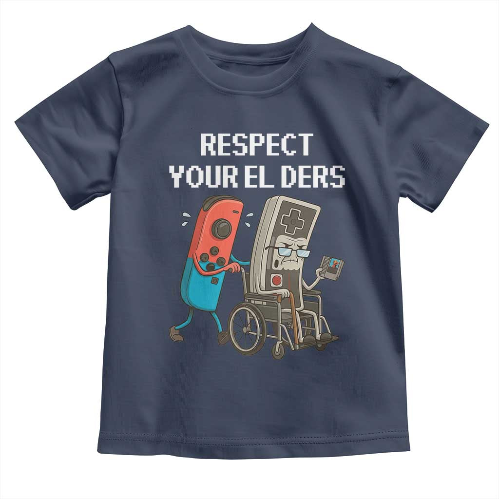 Respect Your Elders Retro Gaming Meme Toddler T Shirt Funny Gamer Controller 80s - Wonder Print Shop