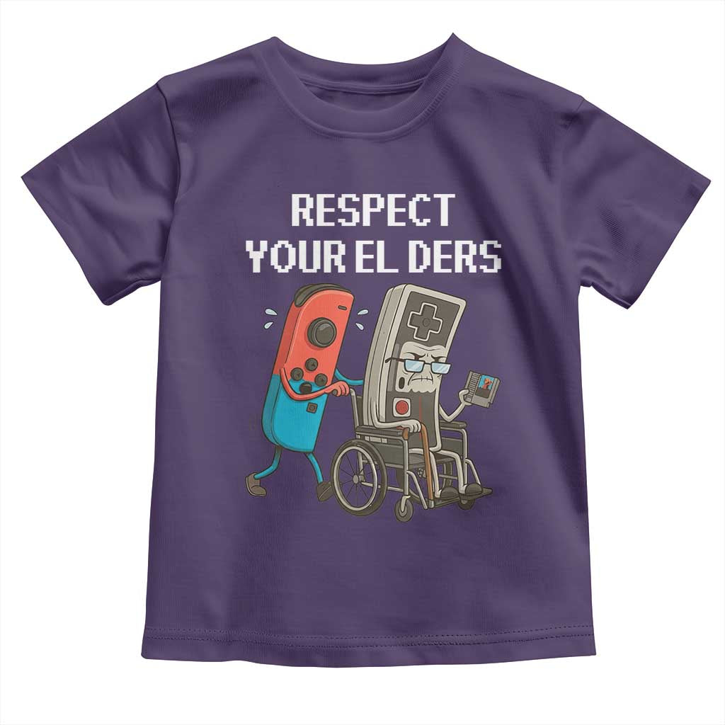 Respect Your Elders Retro Gaming Meme Toddler T Shirt Funny Gamer Controller 80s - Wonder Print Shop