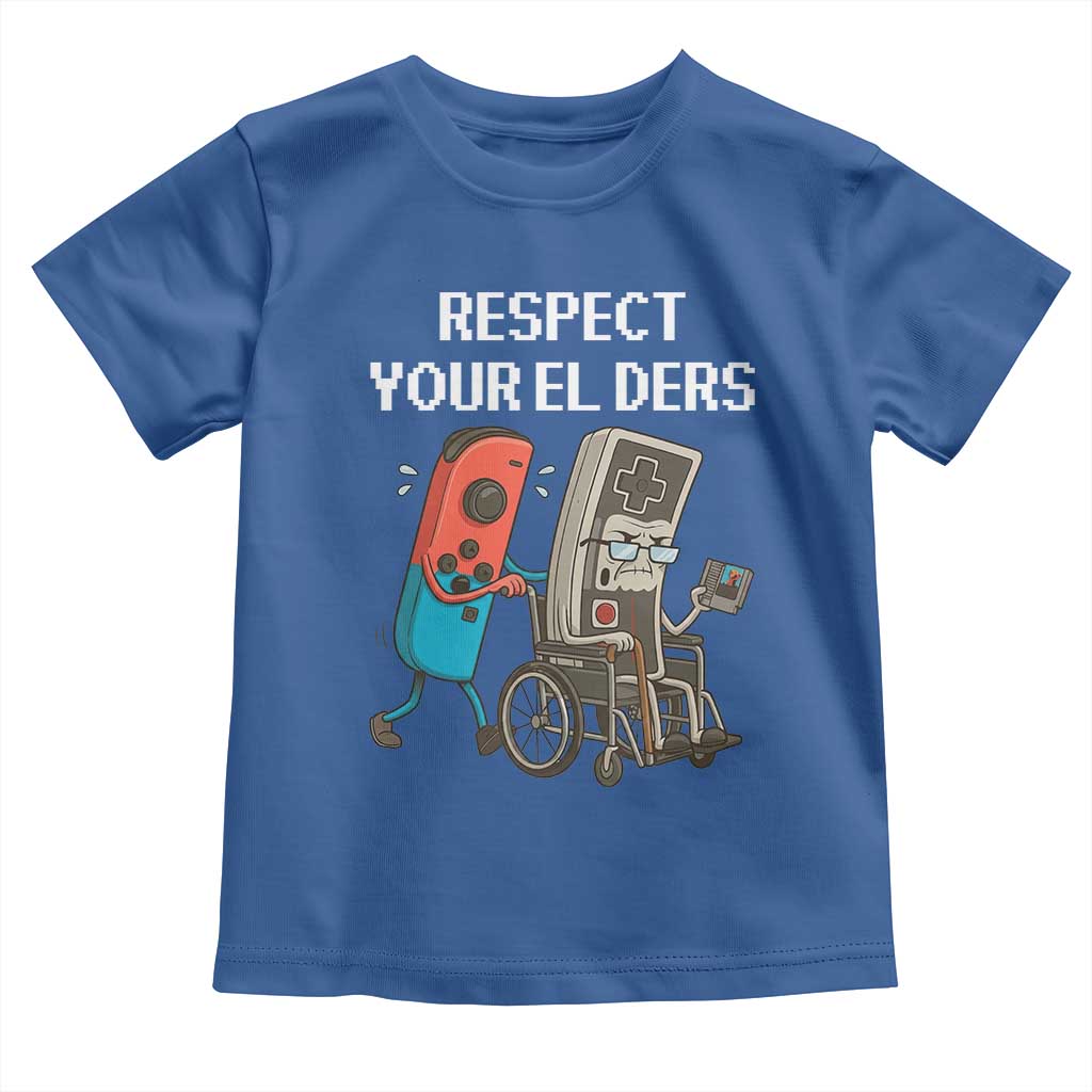 Respect Your Elders Retro Gaming Meme Toddler T Shirt Funny Gamer Controller 80s - Wonder Print Shop