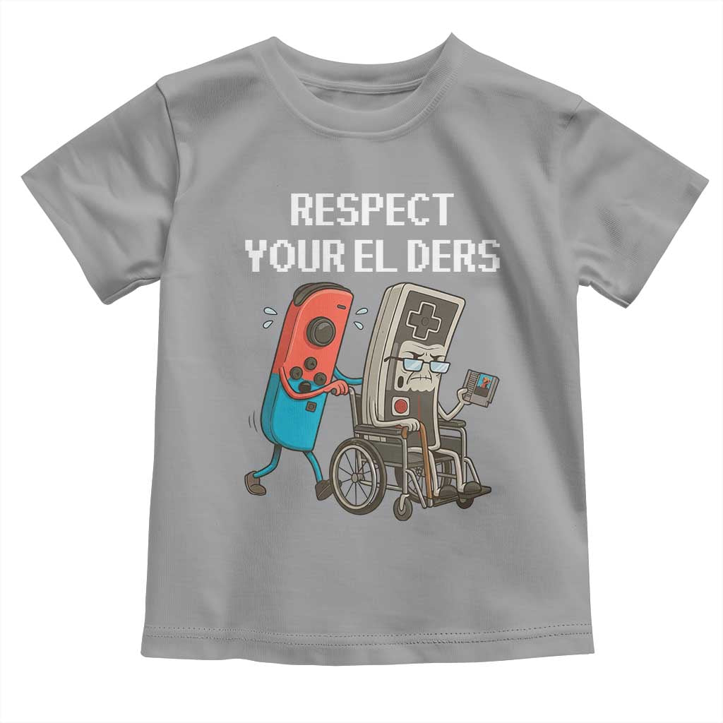 Respect Your Elders Retro Gaming Meme Toddler T Shirt Funny Gamer Controller 80s - Wonder Print Shop