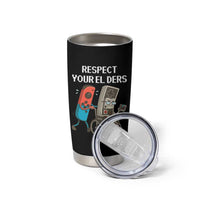 Respect Your Elders Retro Gaming Meme Tumbler Cup Funny Gamer Controller 80s - Wonder Print Shop