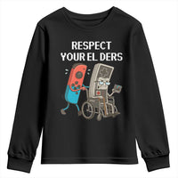 Respect Your Elders Retro Gaming Meme Youth Sweatshirt Funny Gamer Controller 80s - Wonder Print Shop