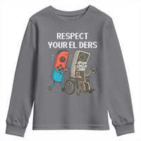 Respect Your Elders Retro Gaming Meme Youth Sweatshirt Funny Gamer Controller 80s - Wonder Print Shop