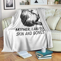 Funny Fat Cat Meme Throw Blanket Mother I Am But Skin and Bones Sarcastic Feline Humor - Wonder Print Shop