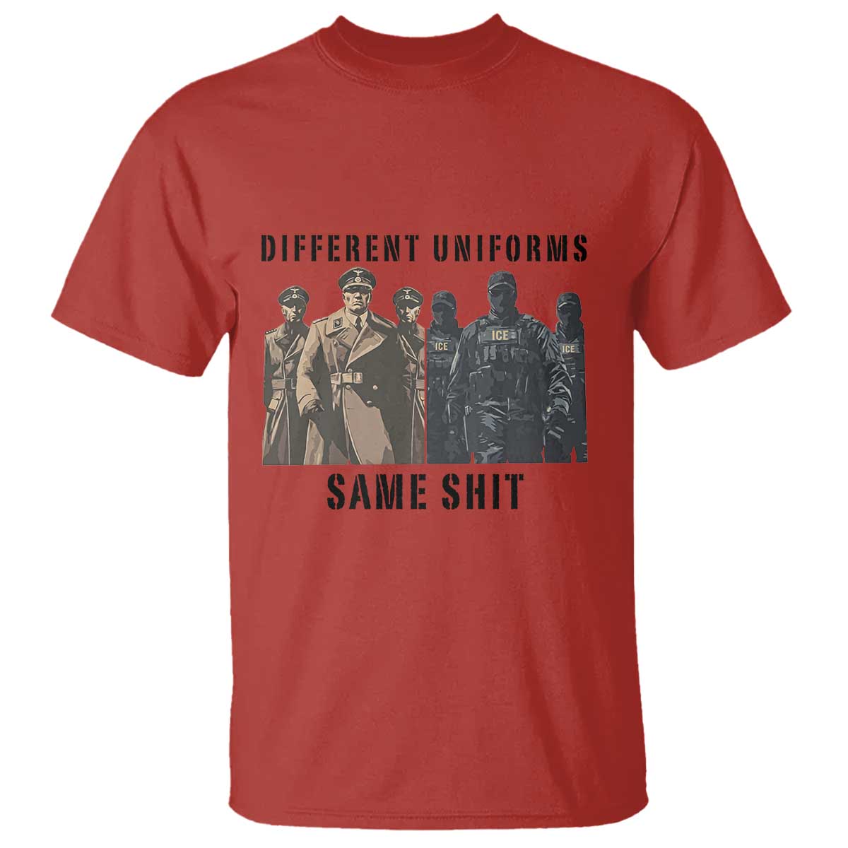 Different Uniforms Same Shit Sarcastic T Shirt Anti Authoritarian Fascism Protest