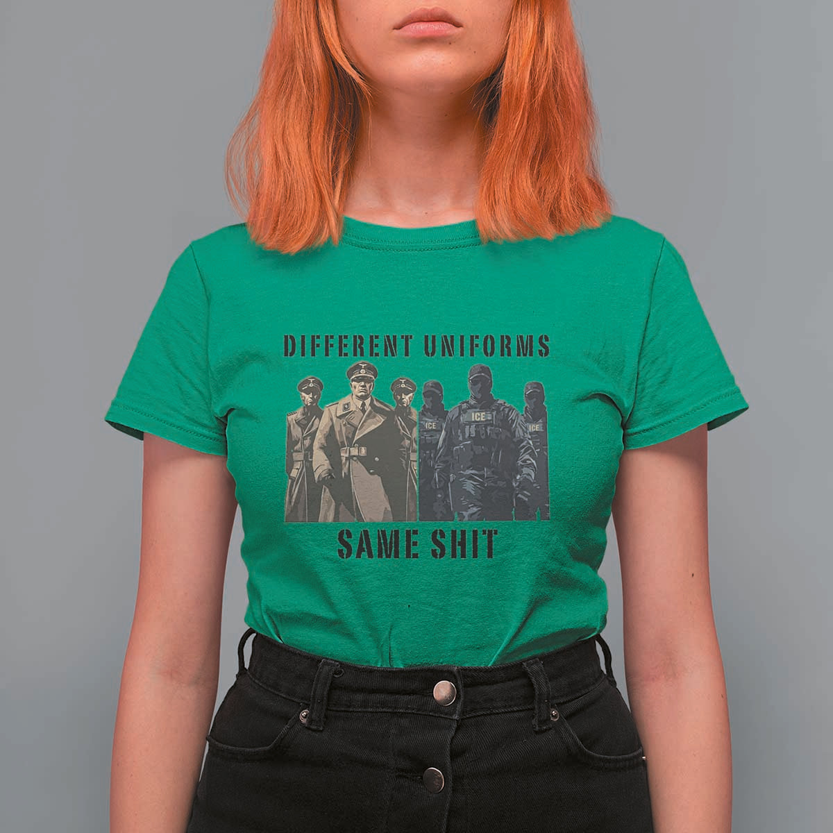 Different Uniforms Same Shit Sarcastic T Shirt For Women Anti Authoritarian Fascism Protest