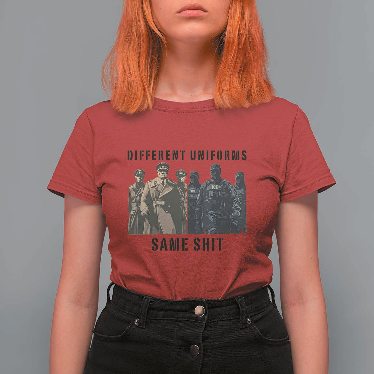 Different Uniforms Same Shit Sarcastic T Shirt For Women Anti Authoritarian Fascism Protest
